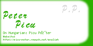 peter picu business card